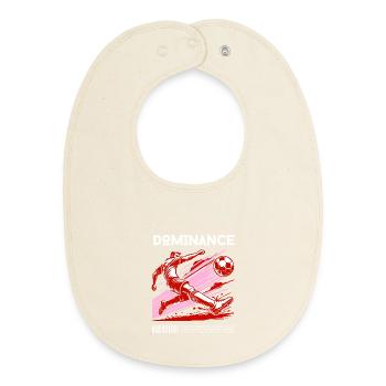 Dominance – Power Kick - Baby Organic Bib - soft Ecru - Front