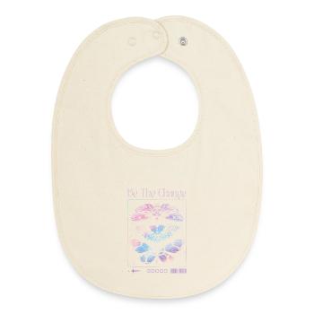 Soyez le changement – Transformation du papillon - Bavoir bébé bio - écru doux - Devant