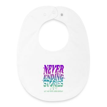 Psychedelic Mushroom Design – Never Ending Stories - Baby Organic Bib - white - Front