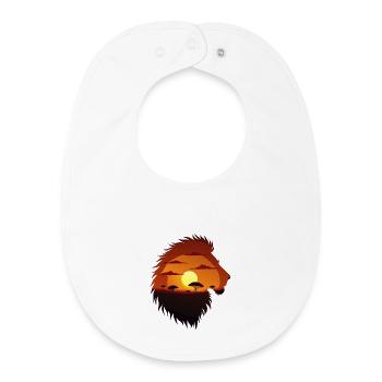 Coucher de soleil rugissant sur la savane - Bavoir bébé bio - blanc - Devant