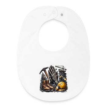 Mining is life - Baby Organic Bib - white - Front