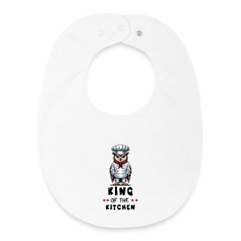 King of the Kitchen – Owl as Master Chef - Baby Organic Bib - white - Front