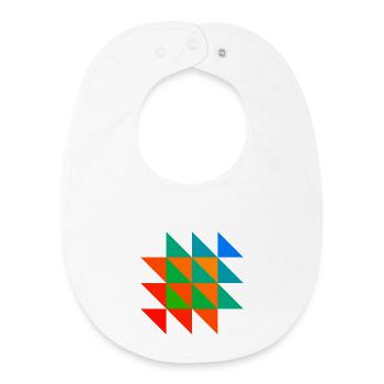 Mosaïque Triangle Coloré - Bavoir bébé bio - blanc - Devant