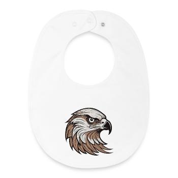 Majestätischer Adler Kopf Illustration - Baby Organic Lätzchen - Weiß - Vorne