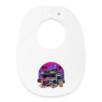 Compact Cassette Ghetto Blaster 90s Retro Gift - Baby Organic Bib - white - Front