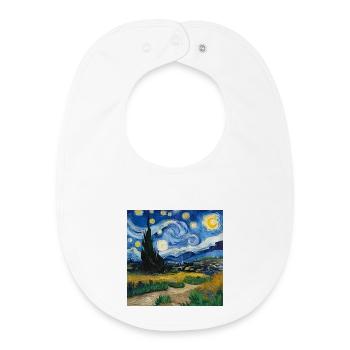 Paysage impressionniste / Impressionist landscape - Bavoir bébé bio - blanc - Devant