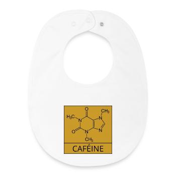 molécule de caféine - Bavoir bébé bio - blanc - Devant