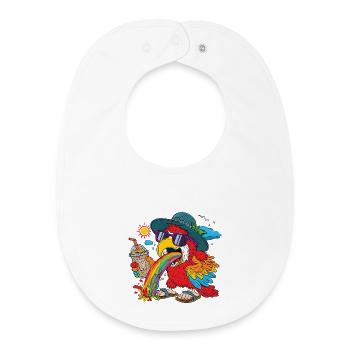 Feestelijke Regenboog Ara - Baby Organic Bib - white - Front