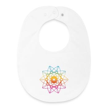 yogafeva 18 neu Yoga Regenbogen Meditation Mandala - Baby Organic Lätzchen - Weiß - Vorne