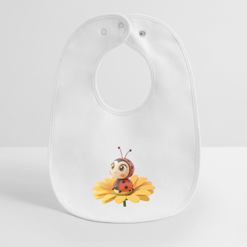 Cute ladybug on a flower Baby Organic Bib