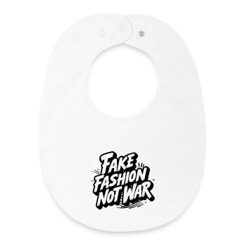 Fake Fashion not War - Baby Organic Bib - white - Front