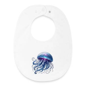 Conception de méduse - Bavoir bébé bio - blanc - Devant