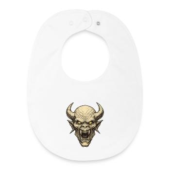 Masque Démoniaque Hornenkopf - Bavoir bébé bio - blanc - Devant