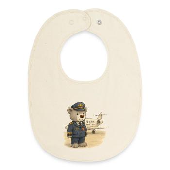 Lord Petzi Pilot - Baby Organic Lätzchen - Natur - Vorne