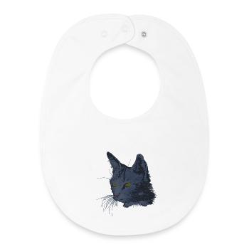 Katze Kopf Seite, Stubentiger, schenken weihnachen - Baby Organic Lätzchen - Weiß - Vorne