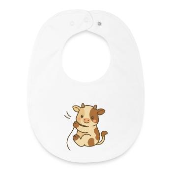 Kuschelkalb-Charme - Baby Organic Lätzchen - Weiß - Vorne
