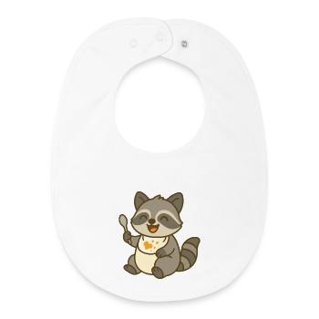 Futtern mit Waschbärbaby - Baby Organic Lätzchen - Weiß - Vorne