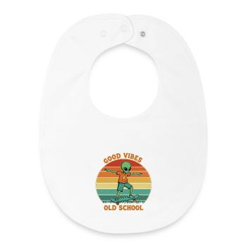 Retro Alien Skater - Baby Organic Lätzchen - Weiß - Vorne