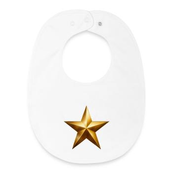 Accent étoile dorée - Bavoir bébé bio - blanc - Devant