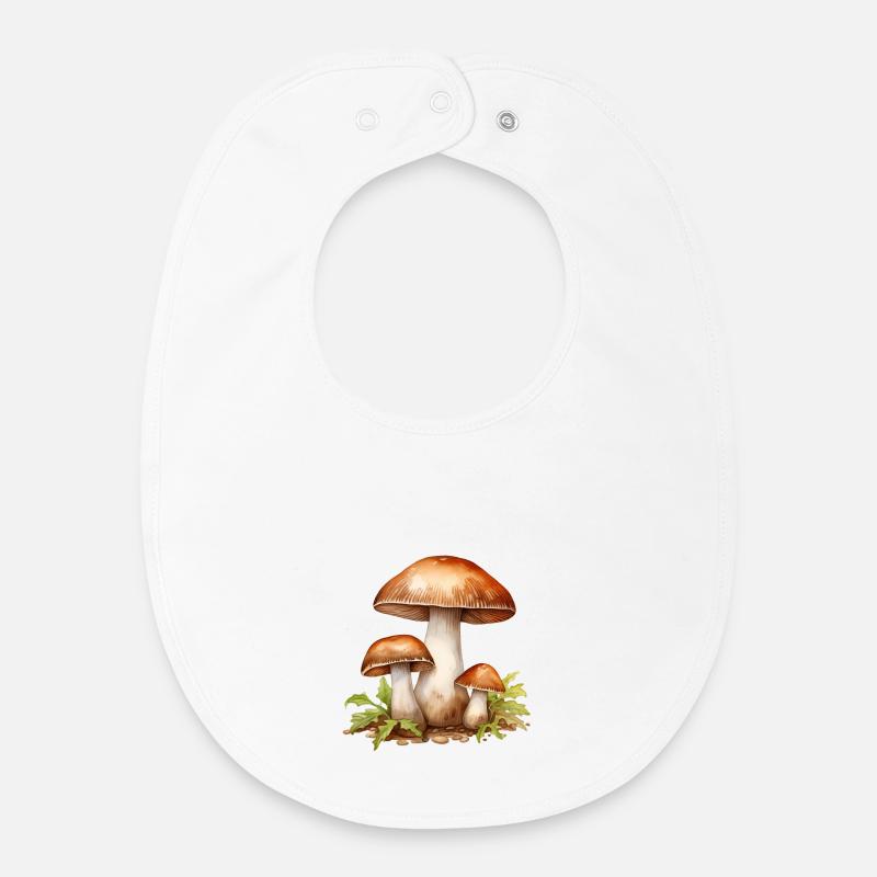 Pilzwald-Pendel - Baby Organic Lätzchen - Weiß