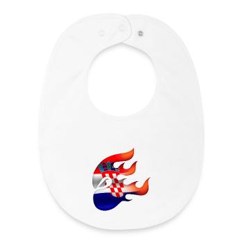 Drapeau de la Croatie - Croatie - Ninja - Bavoir bébé bio - blanc - Devant