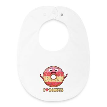 I Love Donuts - Baby Organic Bib - white - Front