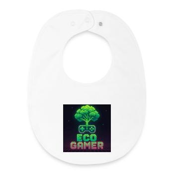 EcoGracz Gaming Pixel Art Design - Baby Organic Lätzchen - Weiß - Vorne