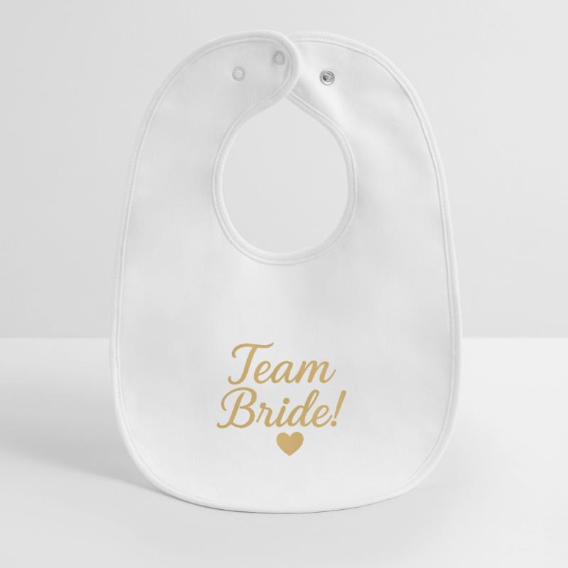 Conception de script d’or de l’équipe Bride. Mariage Bavoir bébé bio