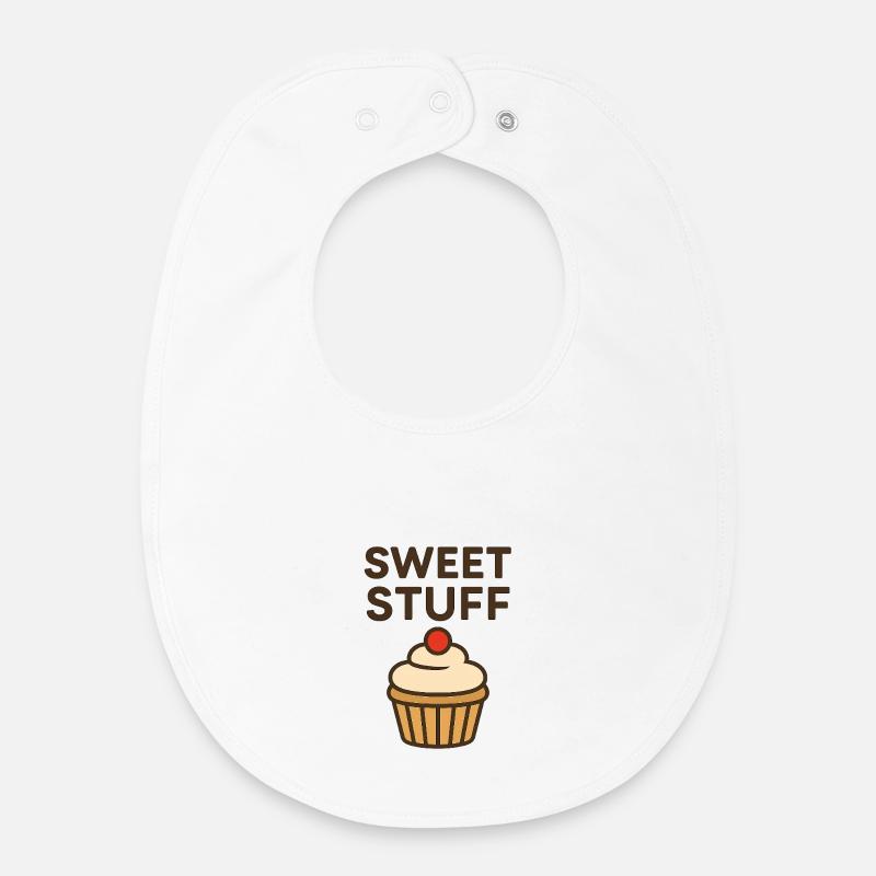 Conception de motivation Sweet Stuff - Bavoir bébé bio - blanc