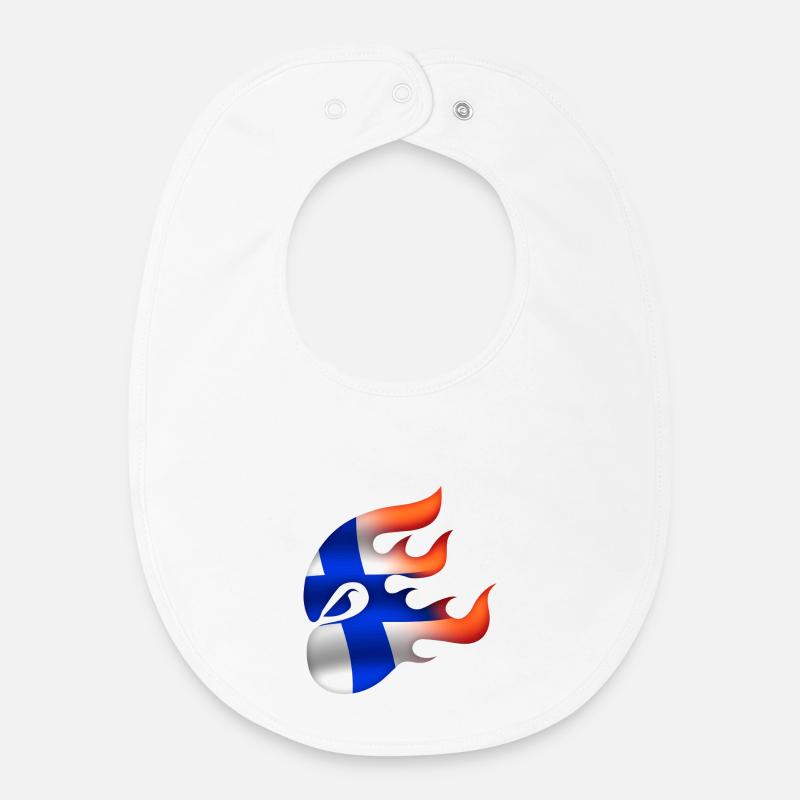 Drapeau de la Finlande - Finlande - Ninja - Bavoir bébé bio - blanc