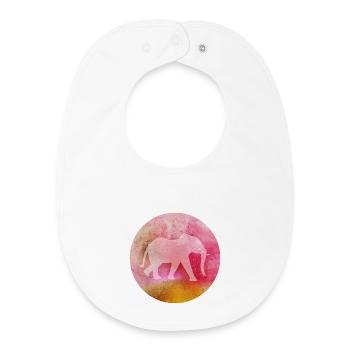 Yoga Holi Festival Elephant Power om Namaste India - Baby Organic Bib - white - Front