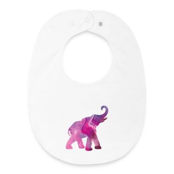 Elephant Yoga Pattern Color Watercolor Energy om Fan - Baby Organic Bib - white - Front
