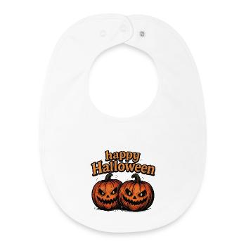 Spooky Halloween pumpkins with evil eye - Baby Organic Bib - white - Front