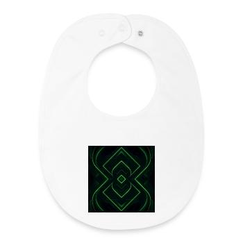 Géométrie verte futuriste - Bavoir bébé bio - blanc - Devant