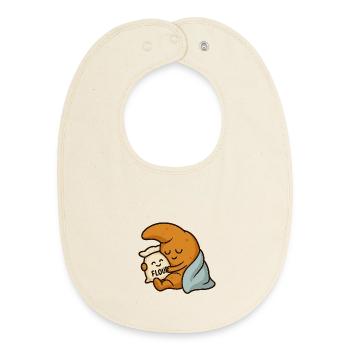 Sleep croissants - Baby Organic Bib - soft Ecru - Front