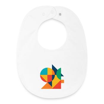 Abstract Geometric Color Art - Baby Organic Bib - white - Front