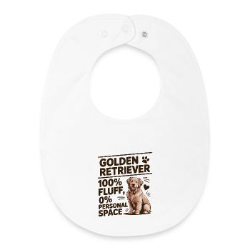 Golden Retriever 100% Flausch Lustiges Hundedesign - Baby Organic Lätzchen - Weiß - Vorne