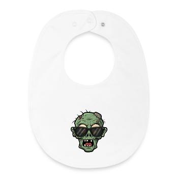 Cartoon scary zombie with sunglasses - Baby Organic Bib - white - Front