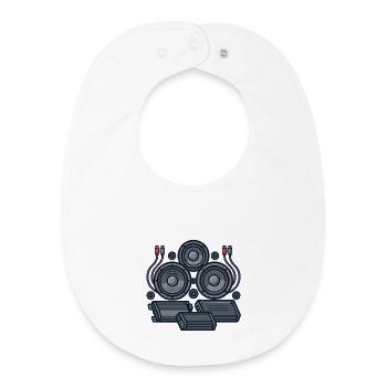 Conception de la technologie du son - Bavoir bébé bio - blanc - Devant
