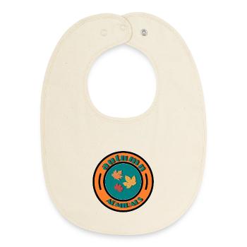 Herbstlaub-Embleme - Baby Organic Lätzchen - Natur - Vorne