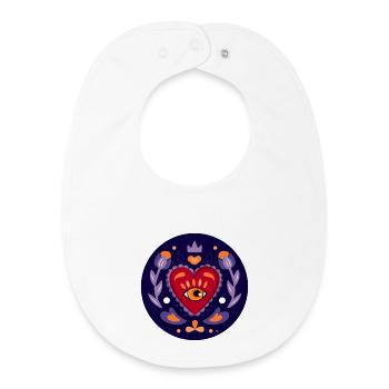 Mystical Heart - Baby Organic Bib - white - Front