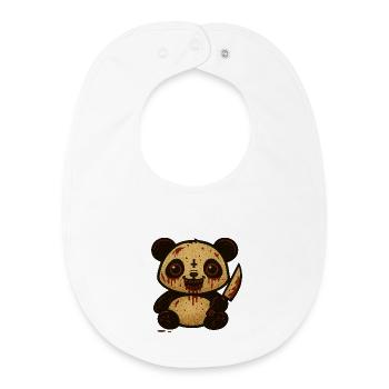 Bloody Darling Halloween Panda - Baby Organic Bib - white - Front