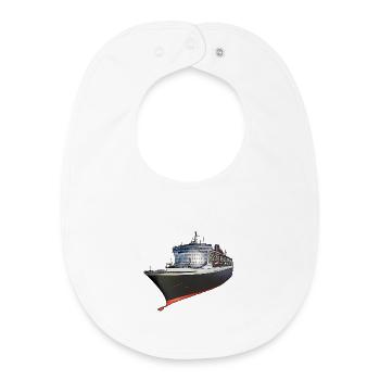 Classic cruise ship design - Baby Organic Bib - white - Front