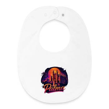 Night view of Palma Cathedral Mallorca - Baby Organic Bib - white - Front