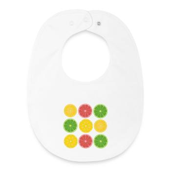 Frucht-Zitrus-Color-Blocking-Design - Baby Organic Lätzchen - Weiß - Vorne