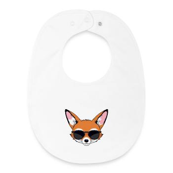 Cool Fuchsgesicht mit Sonnenbrille - Baby Organic Lätzchen - Weiß - Vorne