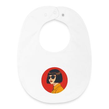 Kühne Retro-Ästhetik mit Sonnenbrille - Baby Organic Lätzchen - Weiß - Vorne