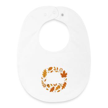 Herbstlaub Wreath Design - Baby Organic Lätzchen - Weiß - Vorne