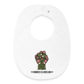 La gentillesse est un design de poing de fleur de rébellion - Bavoir bébé bio - blanc - Devant