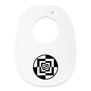 Hypnotischer Schachbrett-Tunnel - Baby Organic Lätzchen - Weiß - Vorne